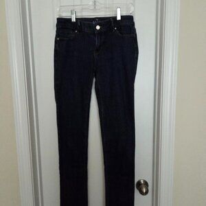 WHBM The Slim Jeans In Dark Wash Denim.  Size 0